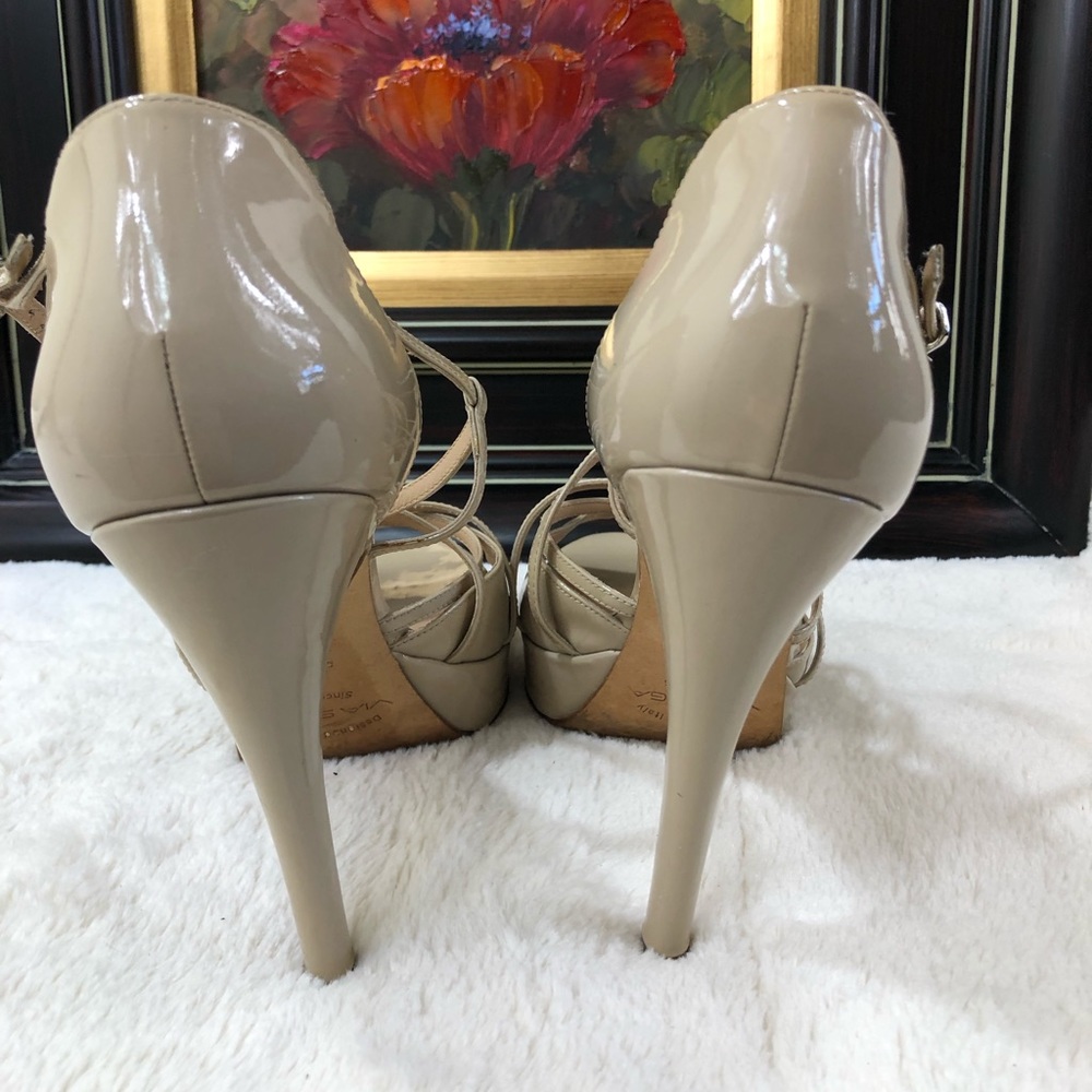 Via Spiga Nude Patent Leather High Heel Sandal - Picture 6 of 8